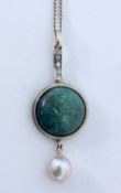 ANHÄNGER MIT KETTE. 585/000 Weissgold