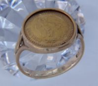 RING MIT MEXIKANISCHER GOLDMÜNZE.