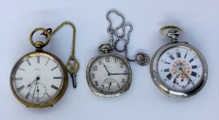 3 TASCHENUHREN. Guillochiertes