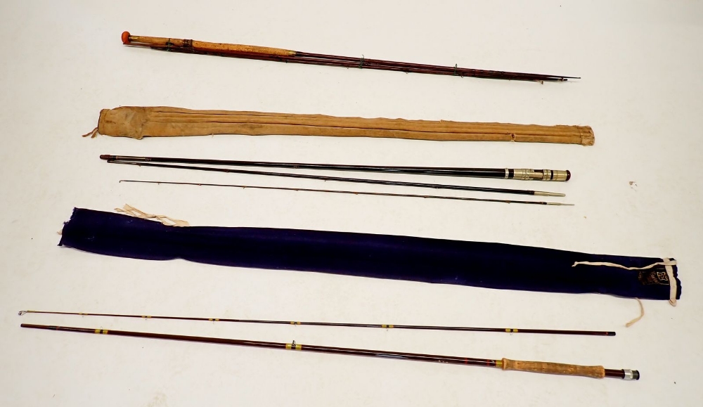 Three fishing rods - Hardy Bros. Richard Walker Superlite Reservoir fly rod - 9'3" with original