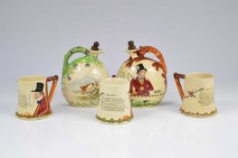 Two Crown Devon Fielding's "Auld Lang Syne" musical jugs,