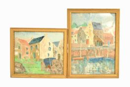 Two Frances M Blair framed coastal paintings,