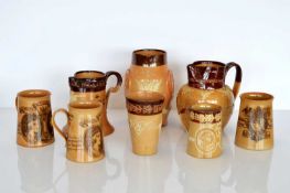 An assortment of Doulton Lambeth Stoneware items,