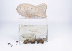 A Rare Tri-ang Minic Tinplate Clockwork 76M Balloon Barrage Set,