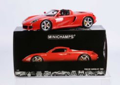 A Minichamps 1:18 Scale Porsche Carrera GT 2004 (Red),