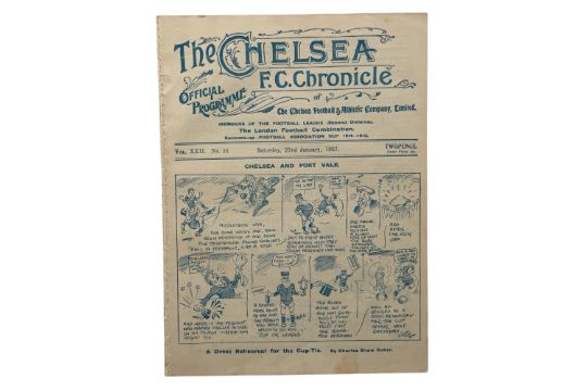 POSTPONED CHELSEA VERSUS PORT VALE 1926/27 FOOTBALL PROGRAMME, 22/1 ...