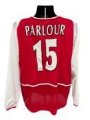 RAY PARLOUR 2002-04 ARSENAL MATCH WORN FOOTBALL SHIRT, LONG SLEEVED RED SHIRT, CHAMPIONS LEAGUE