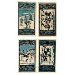 SLADE & BULLOCK FOOTBALL SERIES TRADE CARDS, 4 EXAMPLES, FOOTBALL TERMS, 11, 12, 16, 17.