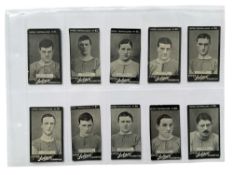 1908 SOLACE NOTED FOOTBALLERS CIGARETTE CARDS, MANCHESTER CITY, 10 EXAMPLES.