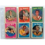 1960 A&BC GUM FOOTBALL TRADE CARDS, 1-42, 43-83, FULL SETS.
