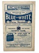 MANCHESTER CITY VERSUS CHELSEA 1927/28 FOOTBALL PROGRAMME, 12/11/1927. STAPLES REMOVED