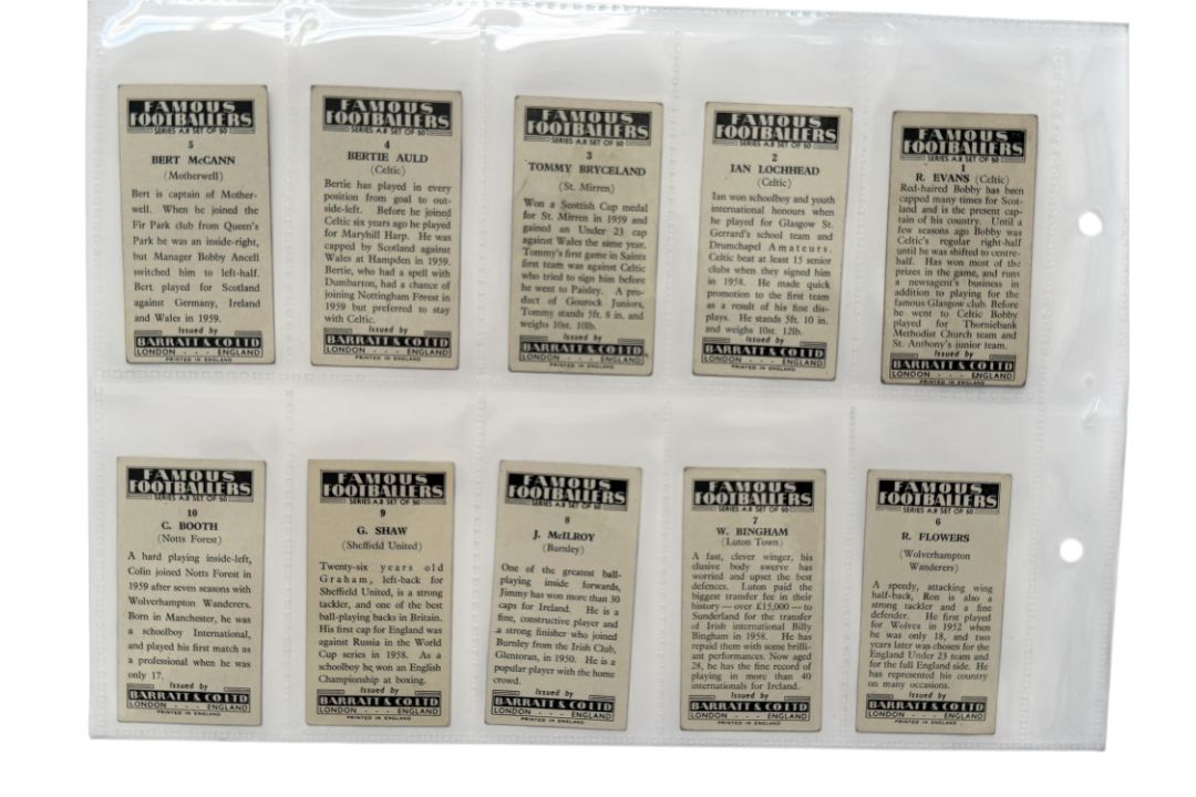 BARRATT & CO FAMOUS FOOTBALLERS TRADE CARDS, A8, FULL SET OF 50 CARDS. - Image 2 of 6