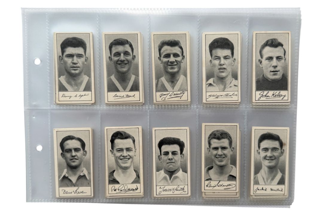BARRATT & CO FAMOUS FOOTBALLERS TRADE CARDS, A7, FULL SET OF 60 CARDS, CLOUGH, CHARLES, GREAVES, - Image 1 of 6