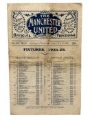 MANCHESTER UNITED VERSUS PORTSMOUTH 1924/25 FOOTBALL PROGRAMME, DOUBLE ISSUE ALSO COVERS