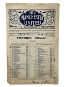 MANCHESTER UNITED VERSUS MANCHESTER CITY RESERVES 1924/25 FOOTBALL PROGRAMME, 2/5/1925. WRITING