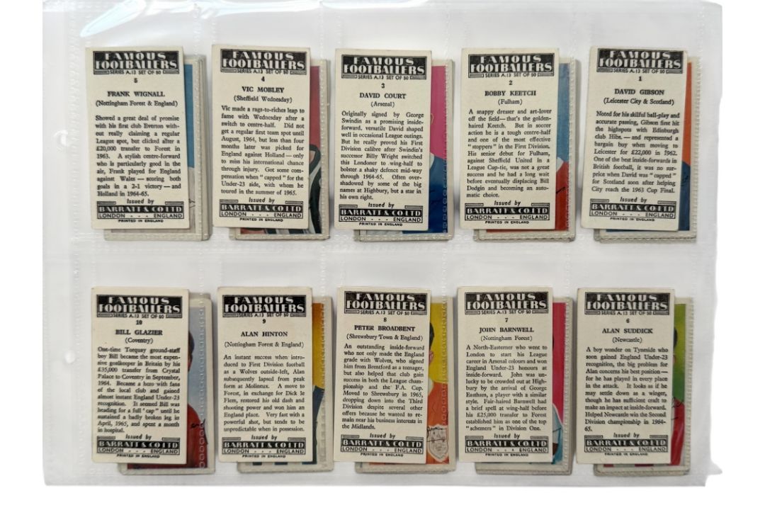 BARRATT & CO FAMOUS FOOTBALLERS TRADE CARDS, A13, FULL SET OF 50 CARDS. - Image 2 of 4