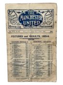 MANCHESTER UNITED VERSUS SUNDERLAND 1925/26 FOOTBALL PROGRAMME, DOUBLE ISSUE ALSO COVERS BRADFORD