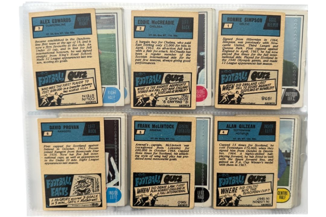 A&BC GUM 1969 SCOTTISH FOOTBALLERS TRADE CARDS, 1-42, FULL SET, BLUE BACK. - Image 2 of 4