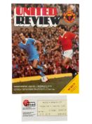 MANCHESTER UNITED VERSUS NORWICH CITY 1979/80 FOOTBALL PROGRAMME & TICKET STUB, 24/11/1979. GOOD.