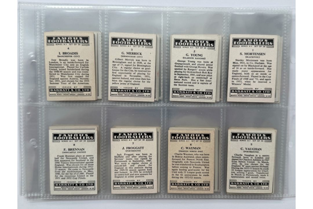 BARRATT & CO FAMOUS FOOTBALLERS TRADE CARDS, A1, FULL SET OF 50 CARDS, FINNEY, WRIGHT, ETC. - Image 2 of 4