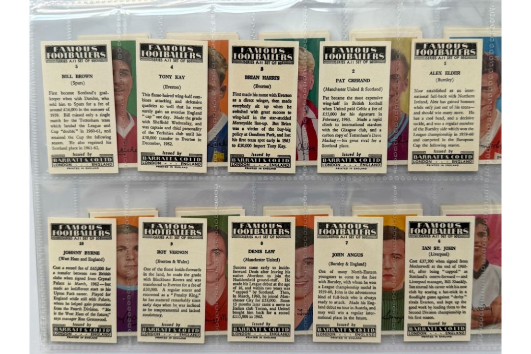 BARRATT & CO FAMOUS FOOTBALLERS TRADE CARDS, A11, FULL SET OF 50 CARDS, GREAVES, LAW, MOORE. - Image 2 of 6