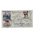 1966 ENGLAND WORLD CUP WINNERS AUTOGRAPHED FIRST DAY COVER, CDS WOLVERHAMPTON, SIGNED BY 14