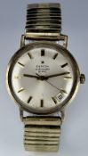 Zenith 9ct gold gentleman's automatic wristwatch ref. 28800 with date aperture, gold hands and baton