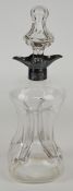 Victorian hallmarked silver mounted glug decanter, London 1892, maker William Hutton & Sons,