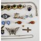 A collection of silver jewellery including two pairs of cufflinks, pair of pressed amber earrings, - Image 4 of 4