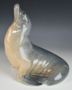 Copenhagen porcelain figure of a seal, model 265, H29cm
