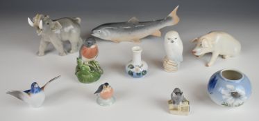 Collection of Copenhagen / Bing and Grondahl porcelain animal, bird, fish and decorative ware,