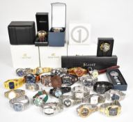 Thirty-two various gentleman's wristwatches including Stauer, Lige, Foxbox, Oskar Emil, Riviera,