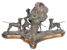 Caroline Wallace limited edition (5/9) contemporary British, bronze study of a fox on a tree stump