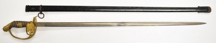 Imperial German / Prussian M1889 Infantry Officer's sword, with 75.5cm single edged double