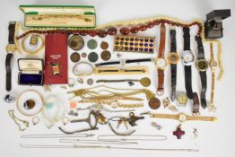 A collection of jewellery including silver Clogau ring in original box, watches, yellow metal pocket