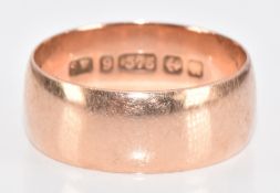 A 9ct rose gold wedding band / ring, Birmingham 1934, 3.7g, size M