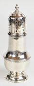 George VI hallmarked silver sugar caster of baluster form, Sheffield 1936, maker William Hutton &