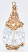 A 9ct gold charm in the form of a whisky decanter set with a crystal bead, 14.6g, 3.5cm