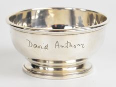 George VI hallmarked silver sugar bowl, Birmingham 1938, maker Alexander Clark & Co Ltd, diameter