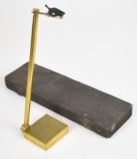 19th century brass camera lucida drawing aid, in original shagreen case, length of case 21.5cm