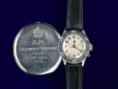 Zenith RAF Navigator's wristwatch with blued hour and minutes hands, red centre seconds hand,