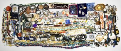 A collection of jewellery including Christian Dior earrings, necklaces including Napier, D'orlan and