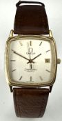 Omega Seamaster Quartz gentleman's wristwatch ref. 196.0264 with date aperture, gold hands and baton