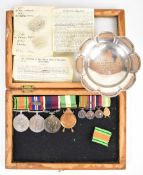 1920s to WW2 RAF medal group comprising Defence Medal, British War Medal with Mentioned in