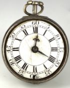 Thomas Parker of Canterbury hallmarked silver open faced pocket watch with beetle and poker hands,