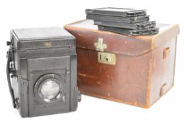 Dallmeyer large format camera with Kershaw patent to side and Ross Xpres 6 1/2 inch 1:3.5 lens, in