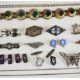 A collection of silver jewellery including two pairs of cufflinks, pair of pressed amber earrings, - Image 3 of 4
