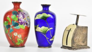 George V hallmarked silver letter scales with ivorine scale, Birmingham 1926, maker's mark rubbed,