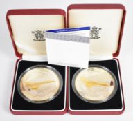 Two Royal Mint £10 proof 925/1000 silver coins, 155.517g, commemorating Concorde 1969-2003, both
