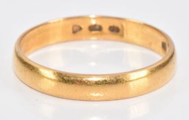 Victorian 22ct gold wedding band / ring, 3.3g, size R